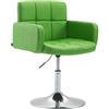 CLP Sedia Design Lounge Los Angeles Similpelle I Poltroncina Girevole E Regolabile I Sedia Pranzo Imbottita Con Braccioli Colore:verde