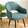 Mswborml Curvo Coprisedia Poltroncina con Braccioli 2/4 Pezzi, Universale Coprisedia con Schienale Curvo, Elasticizzato Fodera Poltroncina Sedia, Elegante Fodere Coprisedie Cucina Lavable,I,1PCS