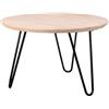 Generic Tavolino Rotondo in Legno 50 x 50 x 31 cm, Gambe Metallo, Chiaro | Forma compatta, superficie facile da pulire, versatile come tavolino, comodino o piccolo tavolo da salotto