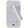 Asyduey 1 Pezzo Lampada da Parete Retroilluminazione Ricarica USB Rotazione di 330 Gradi Lampada da Parete Regolabile Lampada da Comodino Studio Lampada da Lettura Sconce
