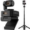 SVBONY SVN W2 4K Webcam,Tracciamento IA, Sensore 1/2, PTZ Doppio asse, HDR, Microfono Antirumore IA, Gesti, Autofocus, incl. Treppiede, per Lavoro Ibrido, Creazione Contenuti