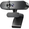 Edew Webcam 1080P con microfono e ampia visuale, correzione automatica della luce per PC, Mac, laptop, desktop, Plug & Play, USB per zoom/Skype/Streaming