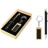 Promosolution Set regalo penna e portachiavi in alluminio e bamboo zara Personalizzate o neutre