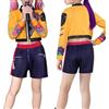 Atorcher Costume di Halloween da bambina, in poliestere, nero e giallo, con top e pantaloni, set per cosplay, eventi e feste