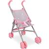 Bebamour Passeggino per bambole, passeggino singolo, passeggino giocattolo per bambole con ombrello, pieghevole, Star
