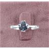 Anello Solitario Diamante Blu Blue Diamond 1,32 ct AGI Argento 925 Mis. 10