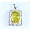 Naturale Ceylon Giallo Zaffiro 14.81 CT Ovale Gemma Certificato Ciondolo Design