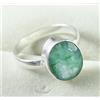 Anello Uomo In Argento 925 Naturale Smeraldo Ovale Certificato 8.40 Ct AGI