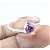 Anello Solitario Donna Diamante Viola Certificato 1.32 Ct Argento 925 Mis. 10,50