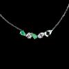 Egemdiamond Collana 925 Sterling Silver con Acquamarina Pera 6x4mm e Pietra Emerald 17"