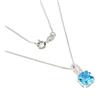 egemdiamond Collana In Argento Sterling 925 Con Topazio Blu A Cuscino 7Mm E Cz Simulato 18