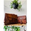 Fatto a mano 18 " Pelle Cartella Tablet Borsa Laptop Custodia Ufficio Valigetta Free [27.9cm]