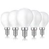 Hellum Lampadine di filamenti a LED base E14, 5 pezzi, 2,5W lampadina filamento LED sfera goccia, bianco caldo 2700 K vintage lampada G45, opaco 208207