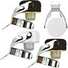 Euposia - Made in Italy - Set 4 Pezzi - Stopper Universale Vino & Champagne con BLOCKWAF System fino a 6 Atm. - In Acciaio Cromato - Modello 1920 COLOR con Aletta INOX - (B/N)