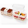 xilianBPK 50 Pezzi Bicchieri da Dessert Quadrati in PET Trasparente 290 ml con Coperchio Ermetico - Porta Dolci Riutilizzabili per Mousse, Budini, Gelati, Tiramisù e Biscotti, Perfetti come portatorte e viaggio
