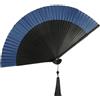 GFM® Ventaglio portatile pieghevole in seta di bambù per estate, matrimonio, blu navy (GG-FLSLK-F38A-05-KLGHNL)