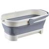 Generic Secchio per Scopa Pieghevole con Manico Cestello per La Conservazione 'acqua Secchio per Lavaggio Portatile Multiuso per Scopa per La Pulizia, grigio