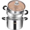 VENTION Vaporiera Acciaio Inox, Couscoussiera, Vaporiera 24 cm Induzione, 4,5 Litri