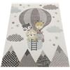 TT Home Tappeto per bambini a effetto 3D con taglio sagomato con animali della giungla e motivo con palloncino in crema, Colore:Crema, Dimensione:120x170 cm