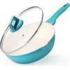 GiPP Wok Antiaderente da 30cm Adatto ai Fornelli a Induzione, Blu | Padella con Beccuccio, Atossica e Priva di PFOA, Adatta a Diversi Tipi di Fornelli, Lavabile in Lavastoviglie