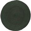 THE PIKKU INTERNATIONAL - Tappeto rotondo in iuta intrecciato a mano, stile bohémien, per soggiorno e corridoio (verde, 250 x 250 cm)