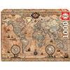 Educa - Mappa Antica del Mondo | Puzzle 1.000 pezzi per adulti da 14 anni | Cartografia storica vintage | Misura: 68 x 48 cm | Include colla Fix (15159)
