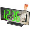 Generic Sveglia multifunzione con proiezione, display curvo HD, proiettore di temperatura regolabile a 180°, display a specchio interno,