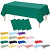 RONGZUBAT 4 Pezzi Tovaglie Monouso in Plastica Verde Scuro, 137 x 274 cm, Tovaglia PEVA Rettangolare Impermeabile Lavabile per Matrimonio Compleanno BBQ