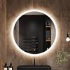 MIRROLIA Specchi da bagno rotondi a LED da 61 cm con bordo 3D illuminato specchi per parete del bagno 3 temperature di colore anti-appannamento retroilluminato e frontale dimmerabile funzione di