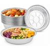 SilverChry Vaschette in Alluminio, 30pezzi Vaschette Alluminio con Coperchio,con Coperchio Bianco,per Forno,Fornello a Gas, Friggitrice ad Aria,Ideale per Cottura al Forno e Barbecue (9 pollici)