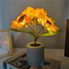 Knubbuf Shimmering Sunflower Lamp, Rechargeable Twinkling Tree Flower Lamp with 3-Level Touch Dimming, Realistic Artificial Sunflower Light, Floral Night Light Gift for Mum, Women (Three Heads)