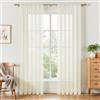 MRTREES Tende Voile con Tasca per Asta Crema Trasparenti 2 Pezzi 140x225cm | Tende con Pasabaste, Crema, Voile Trasparenti, Corte, Leggere, Confezionate, Moderne, Soggiorno, Camera da Letto