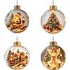 Generic 4 decorazioni natalizie luminose a forma di diorama, scena natalizia in | Ornamento a sfera con luce a LED con scena invernale 3D per albero di Natale, caminetto, decorazione per mensole e regali di