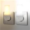 Annmore Luce Notturna da Presa con Interruttore a Pressione, 2 Pezzi | Camera Genitori, 0.78W, 3000K/6000K Bicolore