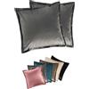 Moon 2-pack copricuscini, copricuscini, cuscini decorativi, copricuscini decorativi, circa 40x40 cm, in velluto nobile, Flora (argento)