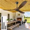 OUENGK Ventilatore a Soffitto in Legno Senza Luce 152 cm per Interno ed Esterno, Con Telecomando, Motore DC Ultra Silenzioso Reversibile a 6 Velocità, 3 Pale - Per Soggiorno, Sala da Pranzo, Patio e Veranda