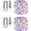 Clearhill Confezione 2 ghirlande USB 10m multicolore 100 LED con telecomando, 8 modalità, timer e dimmerabile per Natale, camera, interni/esterni