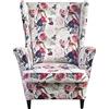 Meigeh Copripoltrona con Orecchie Stampate Copripoltrona a Orecchio Elasticizzata 1 Posto Fodera per Sedia a Orecchio in 2 Pezzi Fiori d'Estate