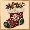 Generico DIY Christmas Pearl Painting Art Kit With Frame | 5D Christmas Pearl Beads Art, With Stocking Santa Festive Tree, Home Wall Decoration For Living Room Studio Entryway Birthday