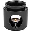 WD&CD Bruciatore di Oli Essenziali, Brucia Essenze Ceramica | Bruciatori per oli Essenziali Aroma Lamp Porcellana Portacandele Decorazione per Casa, Nero Superficie Lucida