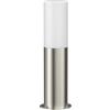 ledscom.de GROPO luce di percorso/bitta per esterni con copertura in vetro reale di prima qualità - resistente ai raggi UV, non ingiallisce, IP44, 41 cm, acciaio inox 1x E27 max. 40W