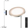 SIBRILLE 36W Lampada da Terra Salotto, 2400LM Luminosa Moderna Piantana Lampada da Terra Dimmerabile con Telecomando Magnetico, 3000K-6000K Piantana LED per Soggiorno Letto Ufficio,Nichel-argento