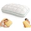 ATLETHIOLOG Marshmallow Pillow,cuscini letto 50 x 70 cm,Doppia Faccia,Cooling Marshmallow Puff Pillow for Side and Back Sleepers,Guanciale Cervicale Ergonomico,Traspirante e Ipoallergenico,Washable (Bianco)