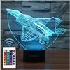 Comiwe Aereo (A) Luce Notturna di Illusione 3D,16 Colori Controllo Touch e Telecomando,Lampada da Comodino Tavolo LED per Decorazioni la Casa,Regalo Creativo per Ragazze,Ragazzi,Bambini Famiglia