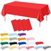 RONGZUBAT 4 Pezzi Tovaglie Monouso in Plastica Rosso, 137 x 274 cm, Tovaglia PEVA Rettangolare Impermeabile Lavabile per Compleanno Natale BBQ