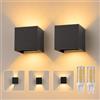 Partenopea Applique da Parete Esterno LED G9 Cubo IP65 Impermeabile Doppio Fascio di Luce Lampadina Sostituibile Design Moderno per Interno ed Esterno (2, Nero luce calda 3000K)