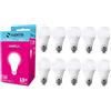 Superia Milano Superia Lampadina LED E27 Goccia, 13W (Equivalenti 75W), Luce Fredda 6000K RA80, Luminosa 1340 lumen, copertura opale A60, Attacco edison, Risparmio Energetico, Nessuno Sfarfallio, OP13GF Pacco da 10