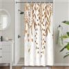 Uiiooazy Tenda da Doccia Marrone Foglie di Eucalipto Antimuffa 90x180cm | Tenda da Doccia Cachi Pianta Motivo Impermeabile Tessuto in Poliestere Lavabile per Vasca da Bagno con 6 Anelli