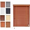 Generico Tende Veneziana In Legno Su Misura 45 60 90 125 130 160cm Veneziane Da Interno/Esterno Senza Fori Per Finestre, 50mm Lamelle Privacy Orizzontali Oscurante Persiane Per Ufficio(Marrone)