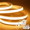 ShineBurky Striscia LED COB Neon 10 Metri 24V Bianco Caldo 3000K Regolabile | Impermeabile IP67 CRI93+ Strisce LED Flessibile Con Funzione Memoria per Vetrina Scala Cucina Camera Letto (con Alimentatore)